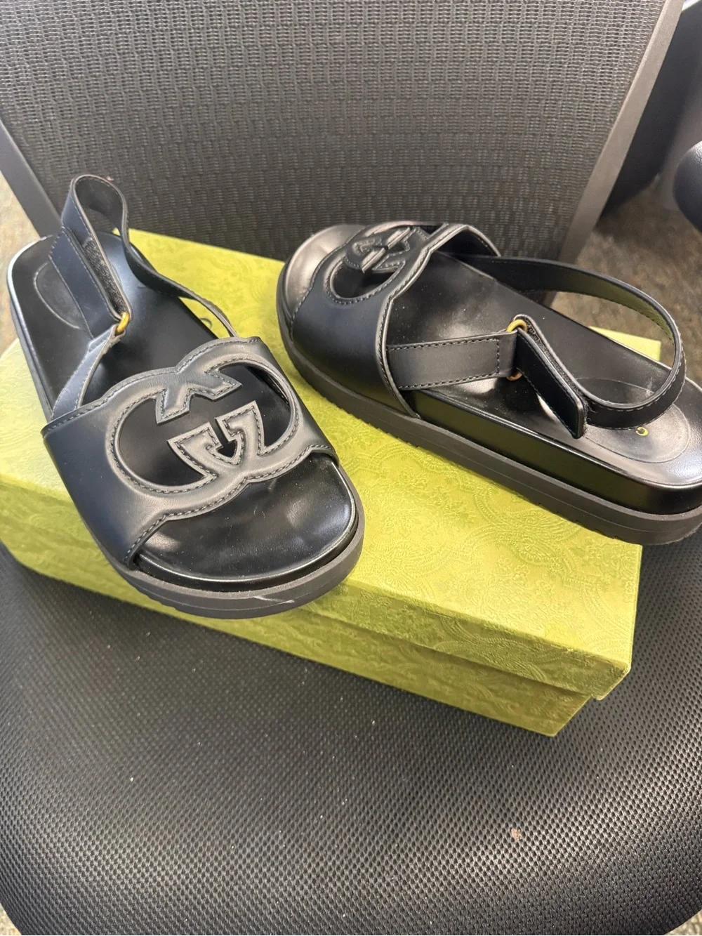 Gucci Black Cosmos Softy Sandals